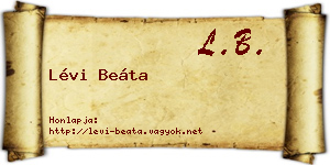 Lévi Beáta névjegykártya